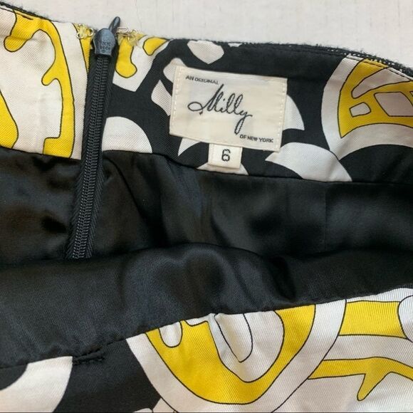 Milly dark gray linen bow front pencil skirt Sz 6 - Picture 9 of 10